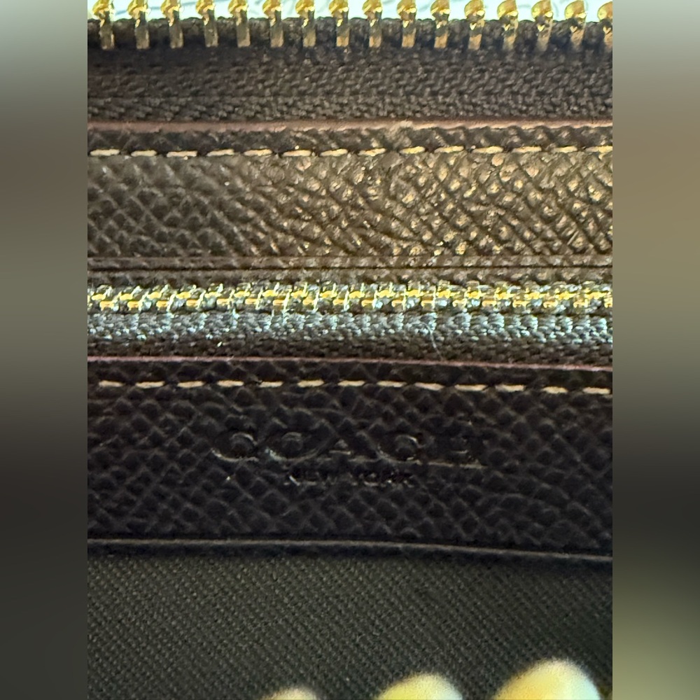 Coach Tan and Brown Zip-Around Wallet - Picture 9 of 9